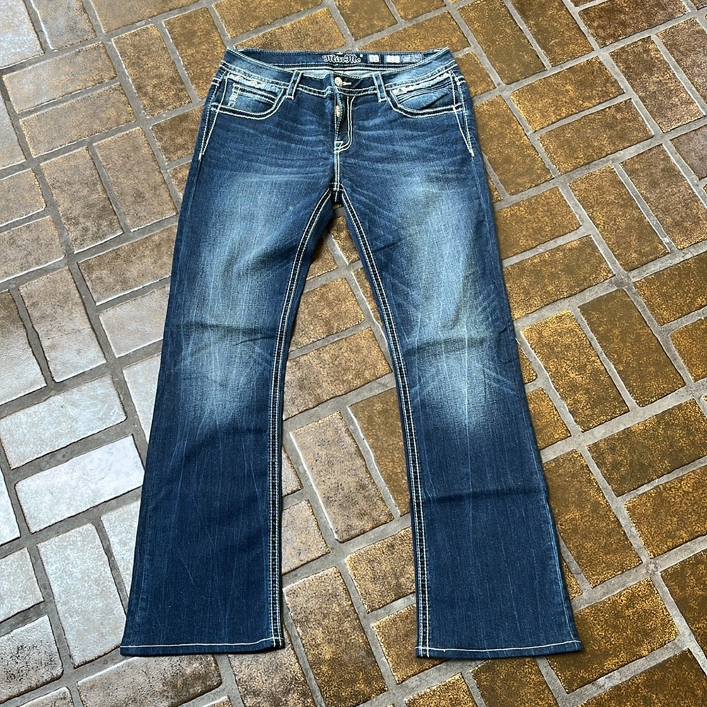 Miss Me Embroidered Pocket Signature Boot Cut Jean